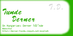 tunde derner business card